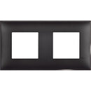 Abdeckrahmen 2x 2M satinschwarz /Blister/ - bticino Classia R4802M2BG