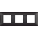 Abdeckrahmen 3x 2M satinschwarz /Blister/ - bticino Classia R4802M3BG