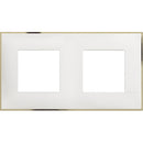 Abdeckrahmen 2x 2M weiß mit Gold /Blister/ - bticino Classia R4802M2WD