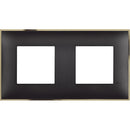 Abdeckrahmen 2x 2M schwarz mit Gold /Blister/ - bticino Classia R4802M2BD