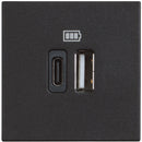 Steckdose 2XUSB 3000mA 2M schwarz /Blister/ - bticino Classia RG4287C2