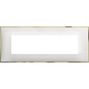 Abdeckrahmen 7M weiß mit Gold /Blister/ - bticino Classia R4807WD