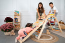 LATRANS lot de 3 triangles d'escalade avec toboggan et arche d'escalade - Aire de jeux d'intérieur pour les tout-petits à partir de 1 an - Jouet d'escalade inspiré de Pikler