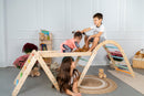 LATRANS lot de 3 triangles d'escalade avec toboggan et arche d'escalade - Aire de jeux d'intérieur pour les tout-petits à partir de 1 an - Jouet d'escalade inspiré de Pikler