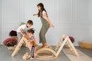 LATRANS lot de 3 triangles d'escalade avec toboggan et arche d'escalade - Aire de jeux d'intérieur pour les tout-petits à partir de 1 an - Jouet d'escalade inspiré de Pikler