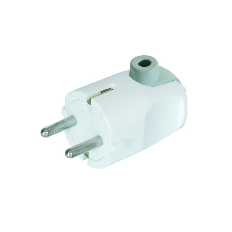 Lot de 5 fiches Schuko à contact de protection coudé 220 V, fiche femelle coudée blanc IP20 16 A ~ 250 V (5)