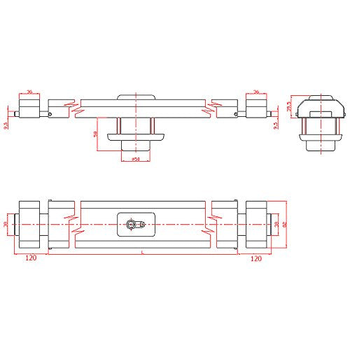 750 mm Ckey armored bolt crossbar armored bolt lock door security lock cylinder 750