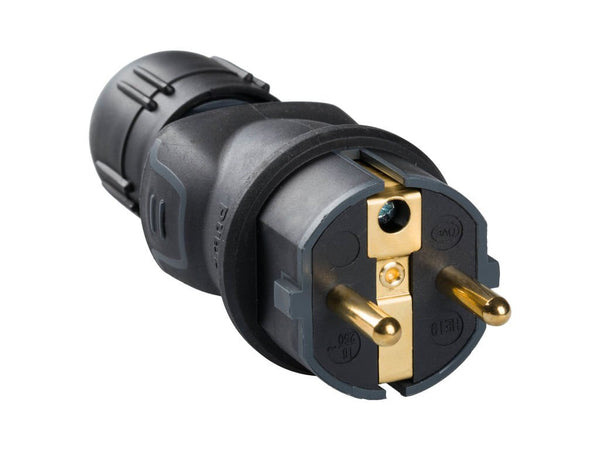 Legrand solid rubber Schuko plug with cable gland