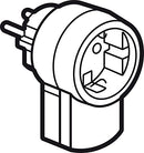 Legrand, fiche de contact de protection avec prise (16A/230V), avec raccordement par câble jusqu'à 3x1,5 mm², 050462