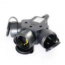 3 or 6-way rubber Schucko socket 3-way coupling (3-way rubber coupling)