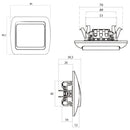 Variateur rotatif EL-BI 800W blanc alpin tout-en-un - cadre + insert d'encastrement + couvercle - convient pour plusieurs LED + lampes à économie d'énergie (charge minimale 40W)