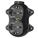 Prise-FIXE retro -2 voies-16A-250V-montage-en saillie-laiton-épais noir RETRO Bakélite-LOOK ANCIEN 