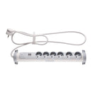 Legrand, drehbare Steckdosenleiste mit Kontroll-Schalter EIN/AUS (LED) und 2x USB-Steckplätze, 6 Steckdosen (6-fach); zur Befestigung an Wand und Tisch, 694617