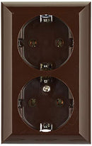 REV 0510076777 PlanoLuxe, prise en saillie 2 voies. Ensemble complet : cadre et insert, marron