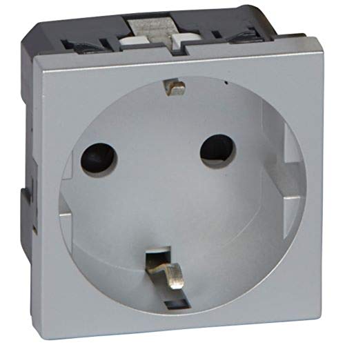 Socket 2P+T, Mosaic II series, aluminum color (Legrand 079213)