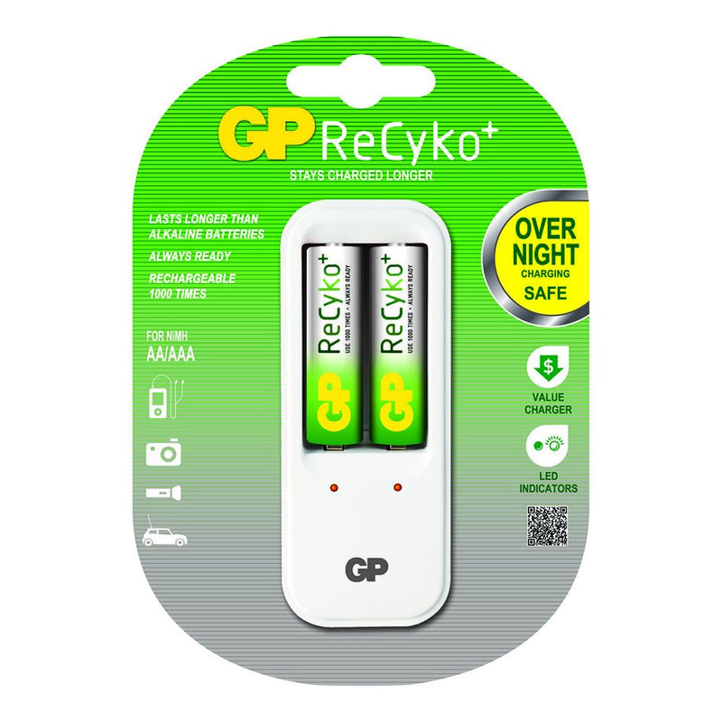 GP PowerBank PB410 charger incl. 2X AA, 2100 mAh for NiMh AAA/AA