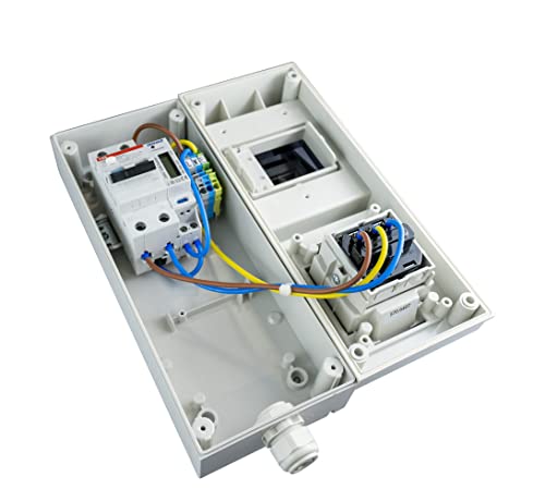 Französische Standard Steckdose für Elektroautos, Ladesystem mit LCD Digitale Stromzähler und FISchalter/Leitungsschutzschalter IP66