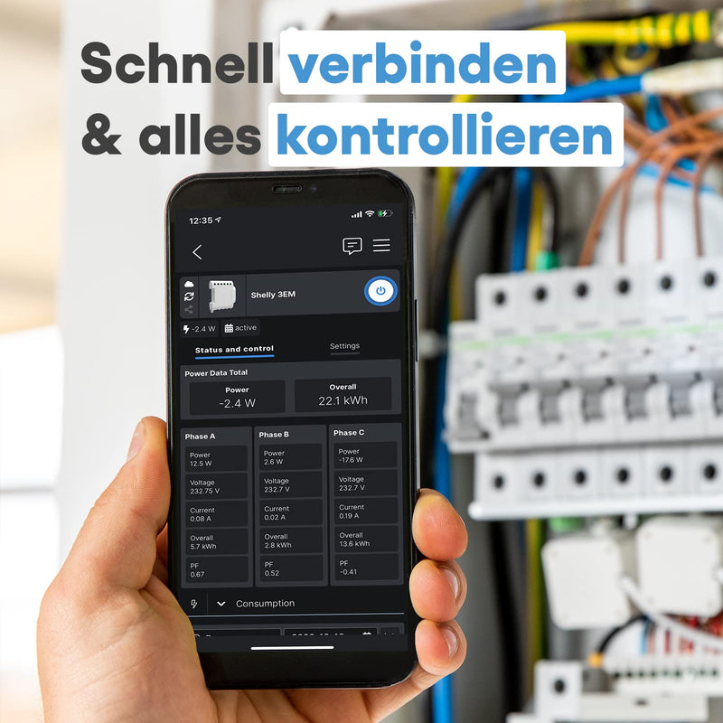 Shelly 3EM WiFi controlled energy meter