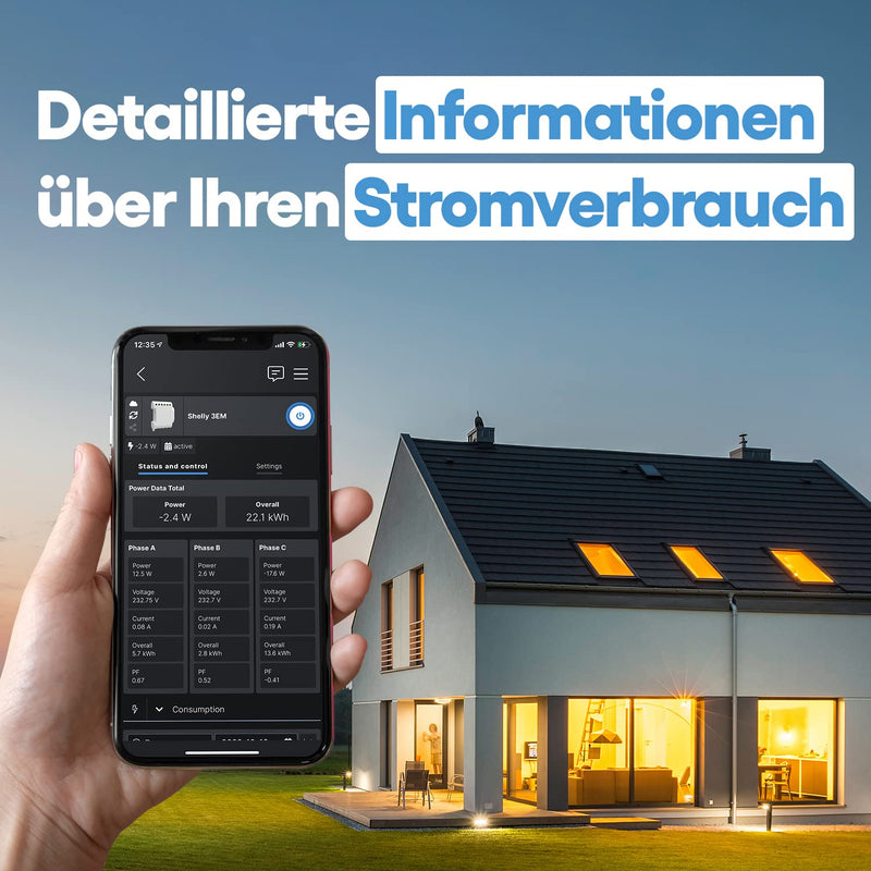 Shelly 3EM WiFi controlled energy meter