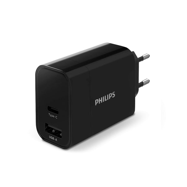 PHILIPS DLP2621/12 - USB charger - Type-C and USB-A outputs - 30 W fast charging - black