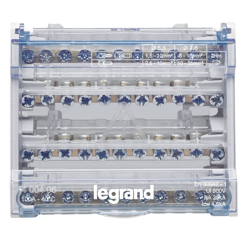 Legrand Modular-Verteiler 4P 100A 6 Module 10 Startvorgänge