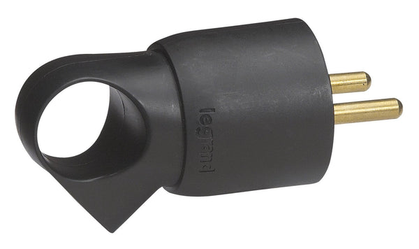 Legrand LEG50428 French plug type E, 2 poles + protective conductor, with eyelet, 16 A, black