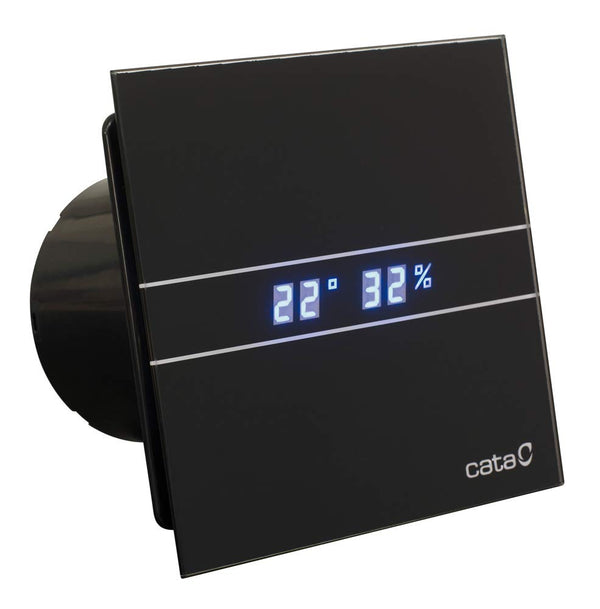 Cata E 100 GTH BK Bad-Abzieher, Timer Hygro, 8 W, Schwarz