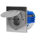 ORNO AE-1397(GS) prise hermétique encastrée en acier inoxydable avec boîtier de montage coupe-vent Schuko IP44,