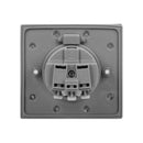 ORNO AE-1397(GS) prise hermétique encastrée en acier inoxydable avec boîtier de montage coupe-vent Schuko IP44,