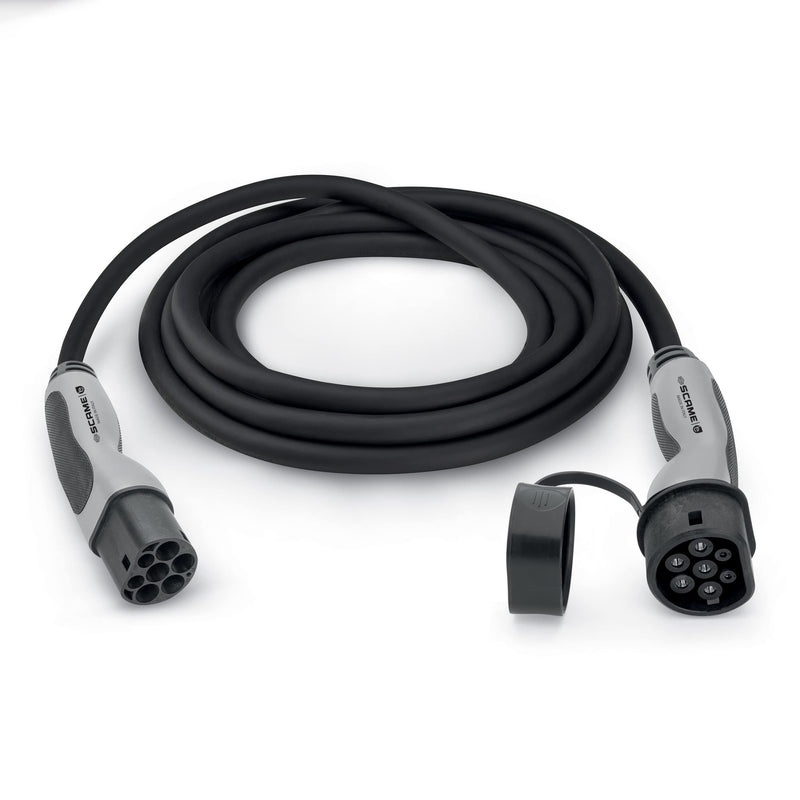 SCAME - electric car charging cable - connection single-phase cable type 2 to type 2 - 7.4 kilowatts - 32 amps - length 5 meters