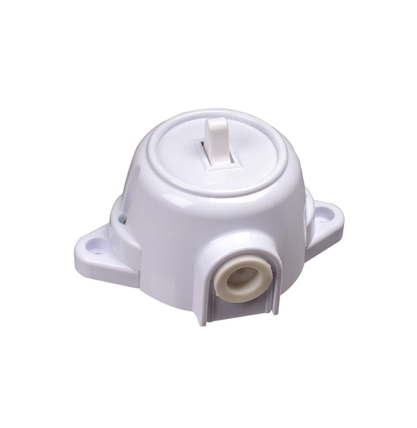 Retro vintage on-off switch surface-mounted switch white round IP20 10A