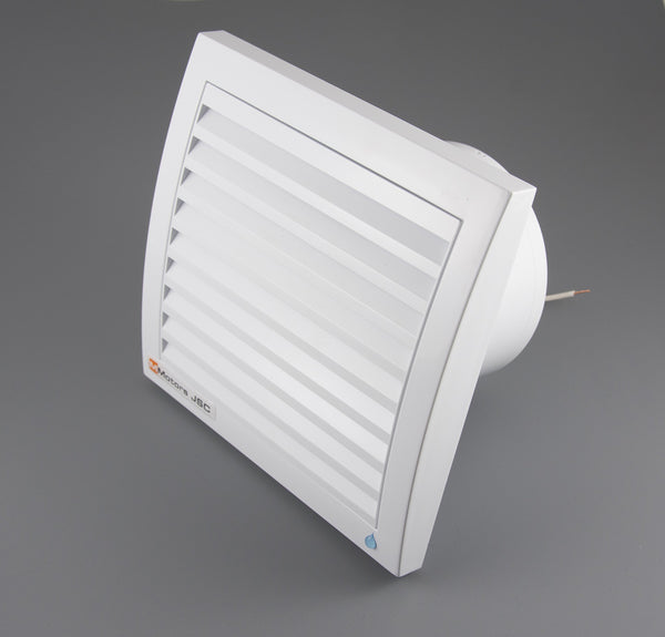 Bathroom fan 120 mm with non-return flap, timer run-on, humidity control 150 m3/h, made in the EU