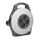 ORNO AE-13113(GS)/G Mini Kabeltrommel 10m mit 4 Steckdosen, Stander und Kindersicherungskontakte, 2300W / 10A, 230V, 50Hz,Abmessungen 22.5 x 28 x 8 cm