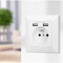 ORNO AE-13140(GS) Prise USB encastrée blanche, 2x USB 5VDC / 2,1A, 3680W, 16A, 80x80x39 mm, type : Schuko