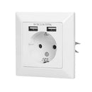 ORNO AE-13140(GS) Prise USB encastrée blanche, 2x USB 5VDC / 2,1A, 3680W, 16A, 80x80x39 mm, type : Schuko