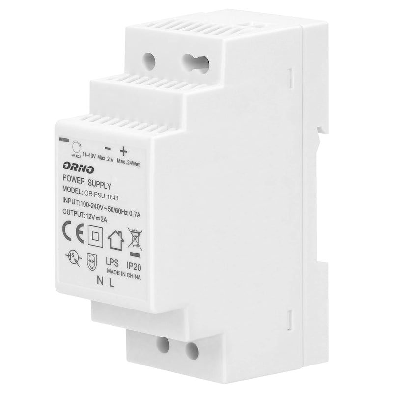 ORNO PSU-1643 DIN rail power supply 12VDC 2A, 24W 2 modules