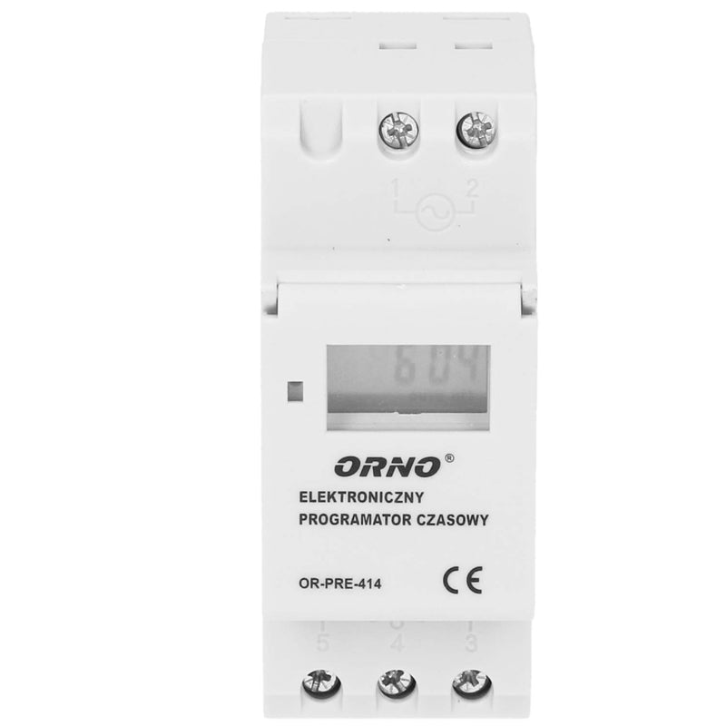 ORNO PRE-414 Minuterie électronique sur rail DIN, 3600W, 16 programmes ON/OFF