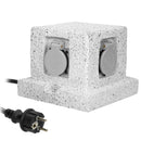 ORNO OR-AE-13186(GS) Gartensteckdose Steinoptik 4-Fach IP44 Wasserdicht 3m Kabel 3680W 16A