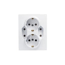 Prises Schuko encastrables à 4 voies, prise à contact de protection, prise d'installation IP20