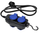 ORNO OR-AE-13160(GS) Mehrfachsteckdose Außen Werkstatt Steckdose IP44 4-Fach mit Hängendem Haken (5m Kabel)