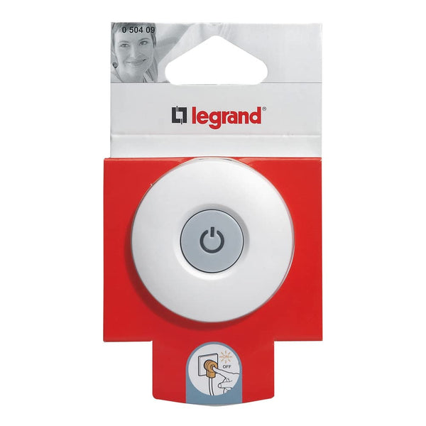 Legrand, protective contact plug with illuminated LED switch ON/OFF, double function plug, German standard, 16 A, 230 V, max. 3680 W, with cable connection up to 3 x 1.5 mm², color: white/gray, 050409