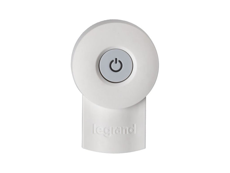 Legrand, protective contact plug with illuminated LED switch ON/OFF, double function plug, German standard, 16 A, 230 V, max. 3680 W, with cable connection up to 3 x 1.5 mm², color: white/gray, 050409