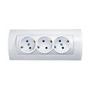 3-way surface-mounted Schuko socket NEW surface-mounted Schuko sockets 3 slots CE (3-way)