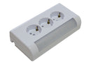 3-way surface-mounted Schuko socket NEW surface-mounted Schuko sockets 3 slots with 4W LED light with switch CE (3-way with LED)