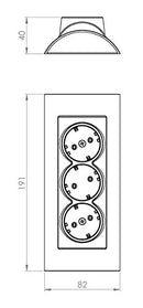 3-way surface-mounted Schuko socket NEW surface-mounted Schuko sockets 3 slots CE (3-way)