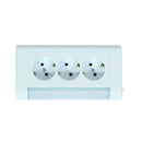 3-way surface-mounted Schuko socket NEW surface-mounted Schuko sockets 3 slots with 4W LED light with switch CE (3-way with LED)