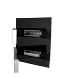 Petit distributeur encastré Modern Delux 8, 12 et 24 modules boîte à fusibles boîte de distribution pour installation murale 1 rangée et 2 rangées IP4x (24 modules verre noir)