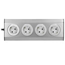 ORNO FS-2(GS) Ecksteckdose 4 Fach mit Kindersicherung, 45° Aufbau-Montage, Ideal für Küche, Büro und Arbeitsplatte, 3680W 16A (4 Fächer + Kabel)