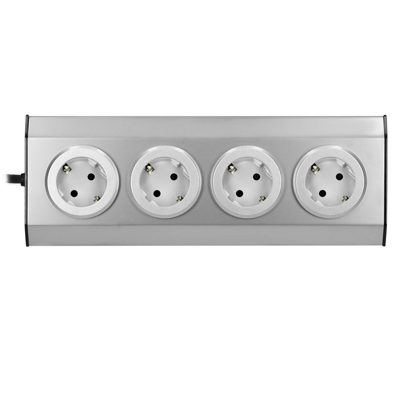 ORNO FS-2(GS) corner socket 4 compartments with child safety lock, 45° surface mounting, ideal for kitchen, office and worktop, 3680W 16A (4 compartments + cable)