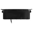 ORNO GM-9014(GS)/B-G Versenkbare Einbau Steckdosenleiste 3-Fach mit 2 x USB 3680W Anschlussfertig mit 2m Kabellänge Schukokabel,Farbe: Schwarz und Silber (3 Steckplätze)